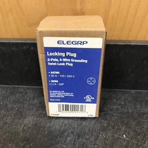 ELEGRP Locking Plug 3-Pole, 4-Wire Grounding Twist-Lock Plug, Black/White - Picture 1 of 4