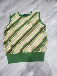 Jack Nicklaus Golden Bear Logo Striped Green Vest Size 95 - Picture 1 of 12