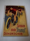 MAGNET mit 30 er Jahre RETRO MOTIV - Sieger bleibt TRUMPF Schokolade/ Radrennen 