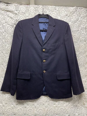 Blazer vintage de lana azul marino con botones de latón S-M Foto 1 de 4