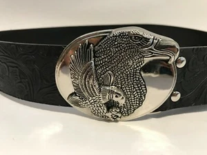 Cinturón de hombre largo 90 cm 42 mm de ancho, hebilla con águila negra NUEVO EXCELENTE oferta - Imagen 1 de 6