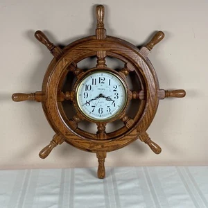 Orologio da parete ruota nave nautica Verichron Tiki Bar uomo modello grotta 700683 vintage - Foto 1 di 8