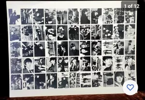VTG 1964 beatles hard days night cards uncut 55 set B&W 28"x20.5" Blank Back - Picture 1 of 6