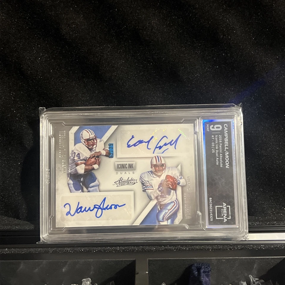 2016 Absolute Warren Moon/Earl Campbell Dual Auto SP #3/25 Arena club mint 9  - Image 1 of 3