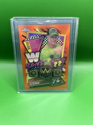 John Cena Icons Orange Refractor 24/25 2021 Topps Chrome WWE Slam Attax #179 - Image 1 of 2