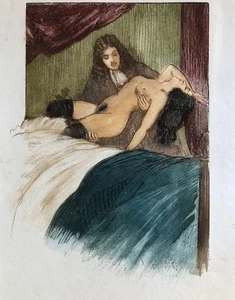 Anonyme — illustration érotique — eau-forte sur vélin — 18 x 12 cm. - Bild 1 von 3
