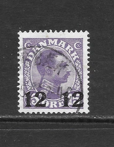 DENMARK SCOTT 184 USED F/VF - 1926 12o on 15o VIOLET - KING CHRISTIAN X - Picture 1 of 2