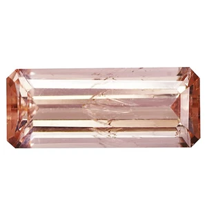 4.54 Ct Splendid Octagan 15.8 x 6.6 MM Peach Pink Brazil Natural Morganite - Picture 1 of 5