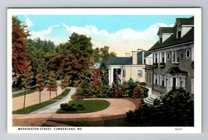 Cumberland MD-Maryland, Washington Street, Residenzen, antike alte Postkarte - Bild 1 von 2