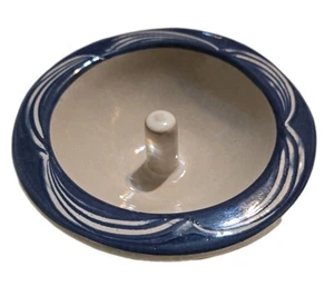 Vintage Original Apple Bakes Baking Dish Pottery Blue Trim Rustic Cottage Core - Picture 1 of 5