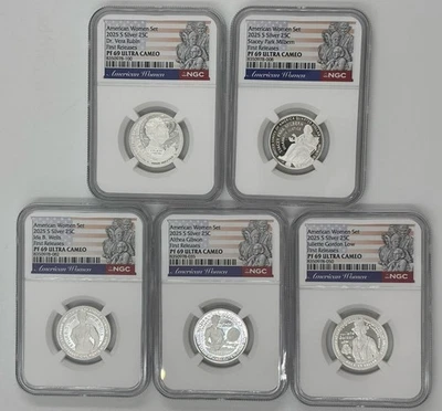 2025 S SILVER PROOF SET AMERICAN WOMEN PF 69 🔥FIRST RELEASES🔥FROM AWQ SET - Image 1 of 2