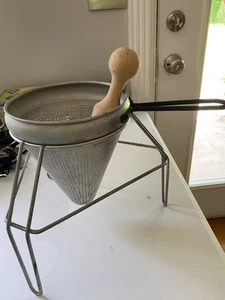 3 pz setaccio colino pomodoro colino ricer mulino per alimenti schiaccia pestello in legno spremiagrumi - Foto 1 di 6