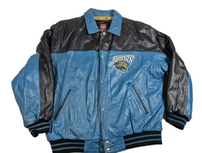 Vintage NFL Leather Mirage Jacksonville Jaguars Jacket Coat Mens 2XL NWOT - Image 1 of 4
