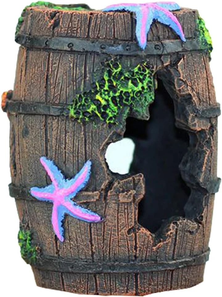 Aquarium Fish Tank Decorations, Aquarium Hideout House Theme Plastic Plants Fish - Image 1 of 1