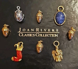 Lot Of 8 JOAN RIVERS Egg, Scarab, Acorn, Stocking, Angel CHARMS #185 - Picture 1 of 10
