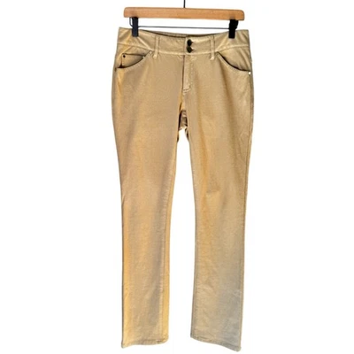 Женские вязаные брюки Etcetera размер 4 желтовато-коричневые средняя посадка приталенные повседневные - Изображение 1 из 4