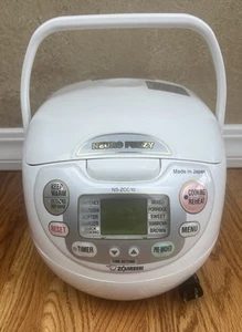 ZOJIRUSHI NEURO Fuzzy Rice Cooker Model# NS-ZCC 10 5 1/2 CUP - Picture 1 of 10