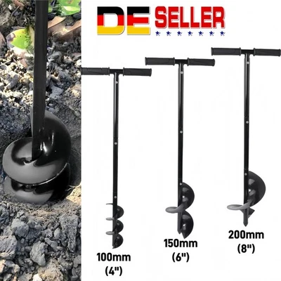 Handbohrer Erdbohrer Erdlochbohrer Pflanzbohrer Pfahl Loch Handerdbohrer 100-200 - Bild 1 von 4