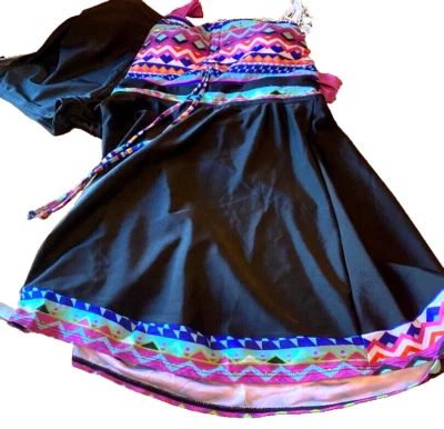 SWIM DRESS 2 PIECE SIZE 14 WITH BOY SHORTS NEW SOFT CUPS A-LINE 26 INS LONG - Image 1 of 4