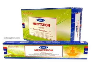 'Meditation' (Yoga Series) Nag Champa Satya Incense Sticks 180gm (12 x 15gm) ॐ - Picture 1 of 2