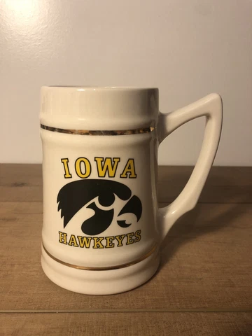 Vintage Iowa Hawkeyes Stein Mug - No Bowl - Blank - 6” Gold Leaf Cover