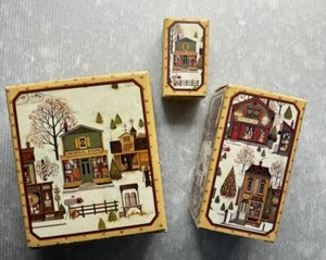 vintage AVON McConnell’s Corners LOT/3 Christmas Tree General Store Ceramic Box - Picture 1 of 18
