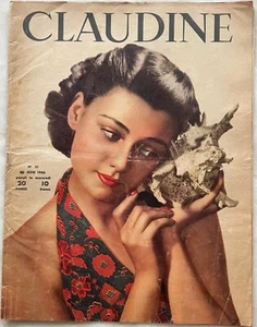 CLAUDINE n° 51 du 26 Juin 1946 ancienne revue mode couture pour femme - Picture 1 of 3