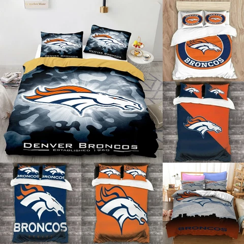 Denver Broncos Bedding Set 3PCS Quilt Duvet Cover Pillowcases Comforter Cover Cover