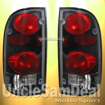 ДЛЯ 95-00 TOYOTA TACOMA ЧЕРНЫЙ КОРПУС ПРОЗРАЧНЫЙ ЗАДНИЙ ФОНАРЬ ПАРА ПРЯМОЙ ПОСАДКИ С ЛАМПОЙ - Изображение 1 из 2