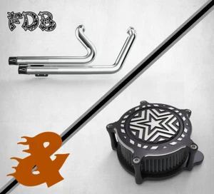 Fit For Harley 2016-17 SOFTAIL Chrome Exhaust & Air Cleaners Moving Star - Bild 1 von 11