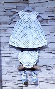 JACADI - NEW - ENSEMBLE COMPLET 4P BÉBÉ FILLE MOTIF POIS & DÉTAIL VOLANTS 6M - Imagen 1 de 11