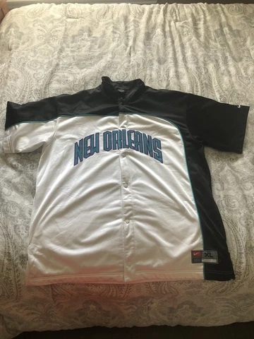 New Orleans Hornets Pelicans Retro Nike Snap-Up Warmup Jacket Size XL Cover