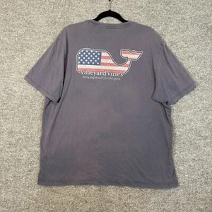 Camisa Vineyard Vines Adulto XL Azul Desteñido Lavado EE. UU. Bandera Americana Ballena Camiseta - Imagen 1 de 7