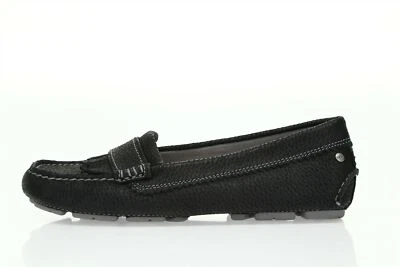 Womens Ugg Australia Mocs black leather loafers sz. (L 6, R 5.5) - Image 1 of 4