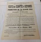 Affiche / Placard - Formation de la Classe 1915 - Exemptés et Réformés