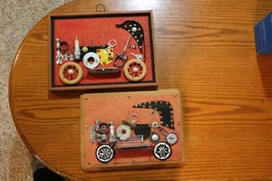 Juego de 2 Automóviles Arte Arte Encontrado Años 70 - Imagen 1 de 9