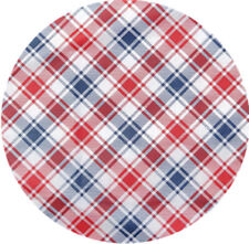 Patriotic Red White Blue Plaid Vinyl Flannel Back Tablecloth Var Size by Elrene