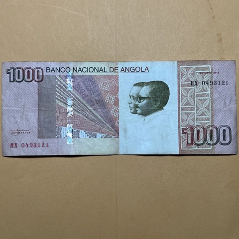 Angola 1000 Kwanza Current Circulated Paper Money - Dated 2012 - Signature 2 Cover