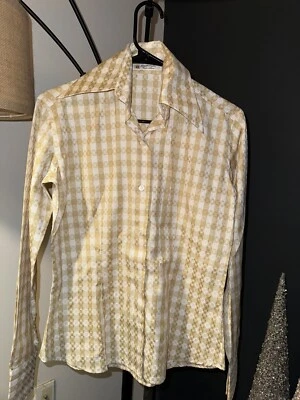 Domenico Vacca Womens Button Down Blouse  Top Plaid Size 42 - Image 1 of 4