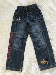 Mickey Mouse Jeans Med C&A Olympic 2008 Pockets Elastic Back Disney - Picture 1 of 11
