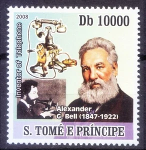 Sao Tome 2008 MNH, Graham Bell, Invented Telephone, Science - Imagen 1 de 1