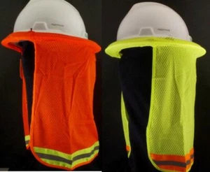 Hard Hat Hi Vis Cuello Protector Solar Sombra Refrigeración Agujeros Naranja o - Imagen 1 de 3