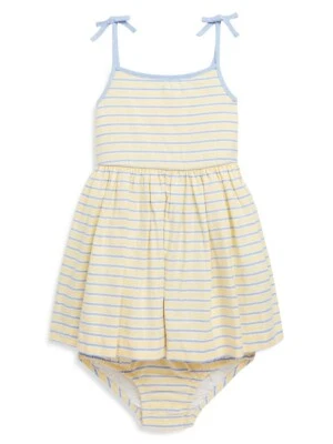 Conjunto de Vestido Polo Ralph Lauren Niños Rayas Amarillas L139809 Niñas Talla 3M Foto 1 de 4