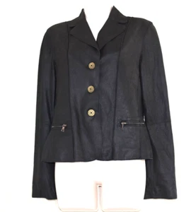 CHRIST Black Leather Suede Blazer Women Size:36 - Picture 1 of 5