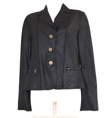 CHRIST Black Leather Suede Blazer Women Size:36 - Image 1 of 4