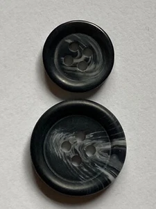 Black / Grey Horn Effect Buttons Suit Blazer 15/20mm Pack Of 10 - Picture 1 of 5