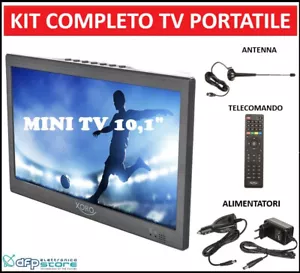 Televisore Piccolo Tv 10 Pollici Portatile Dvb-T2 12 Volt per Auto Camper a led - Foto 1 di 6
