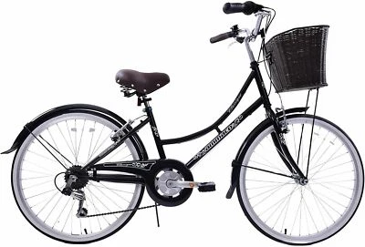 Ammaco Classique 24" Wheel Dutch Heritage Classic Kids Black Bike & Basket - Image 1 of 4