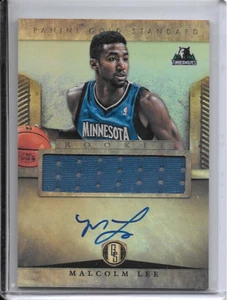 2012-13 Malcolm Lee Autograph Jersey Gold Standard Basketball Card Timberwolves - Imagen 1 de 2