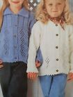 Childrens/girls Aran Knitting Pattern Cardigan Sizes 20 -30" Chest (264)
